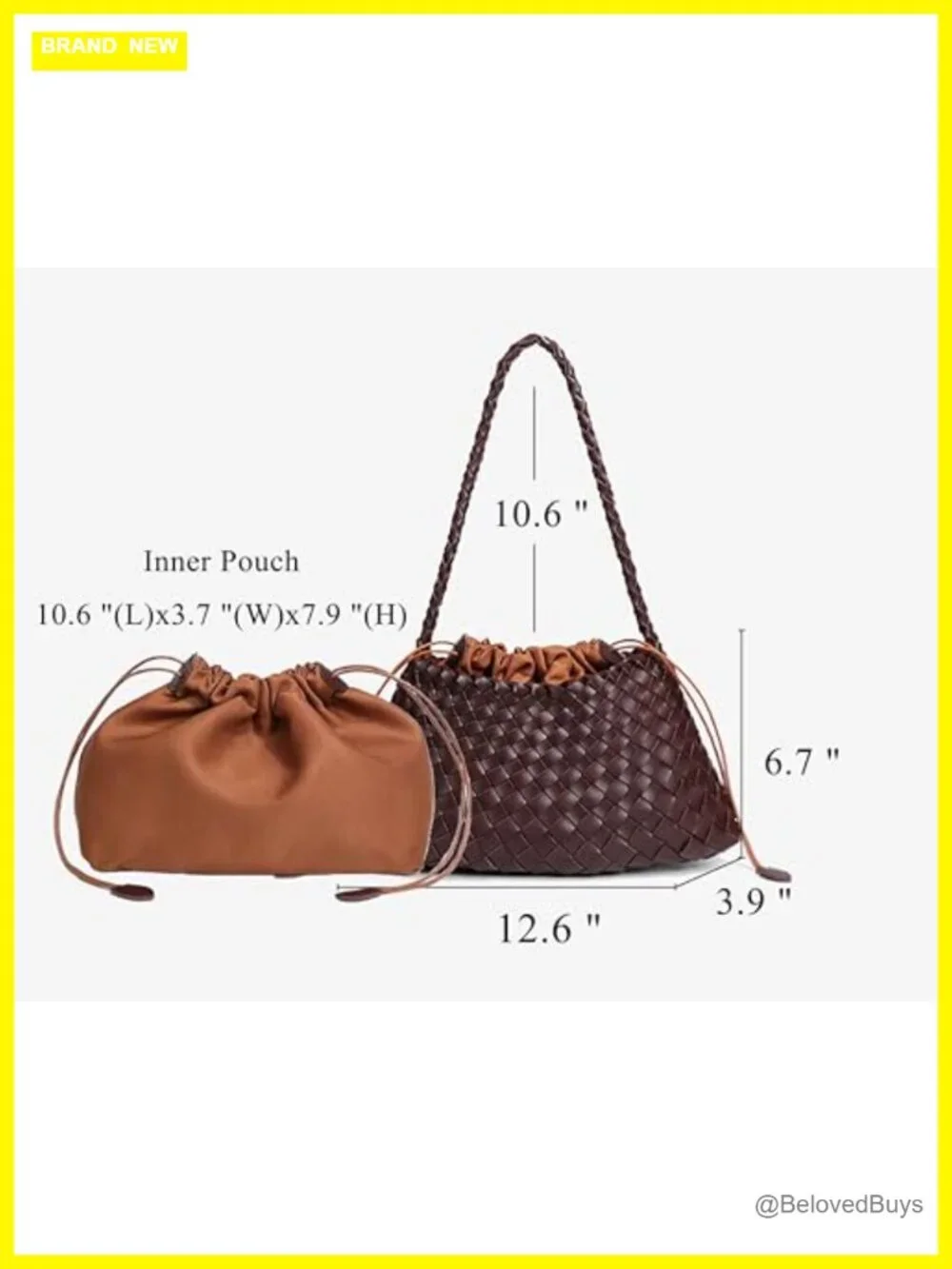 Suede Woven Hobo Tote Bag Faux Leather Shoulder Purse Trendy Vintage Underarm